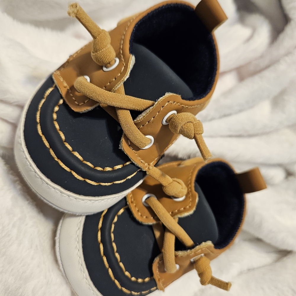 Sperry Tan and Black Baby Shoes
